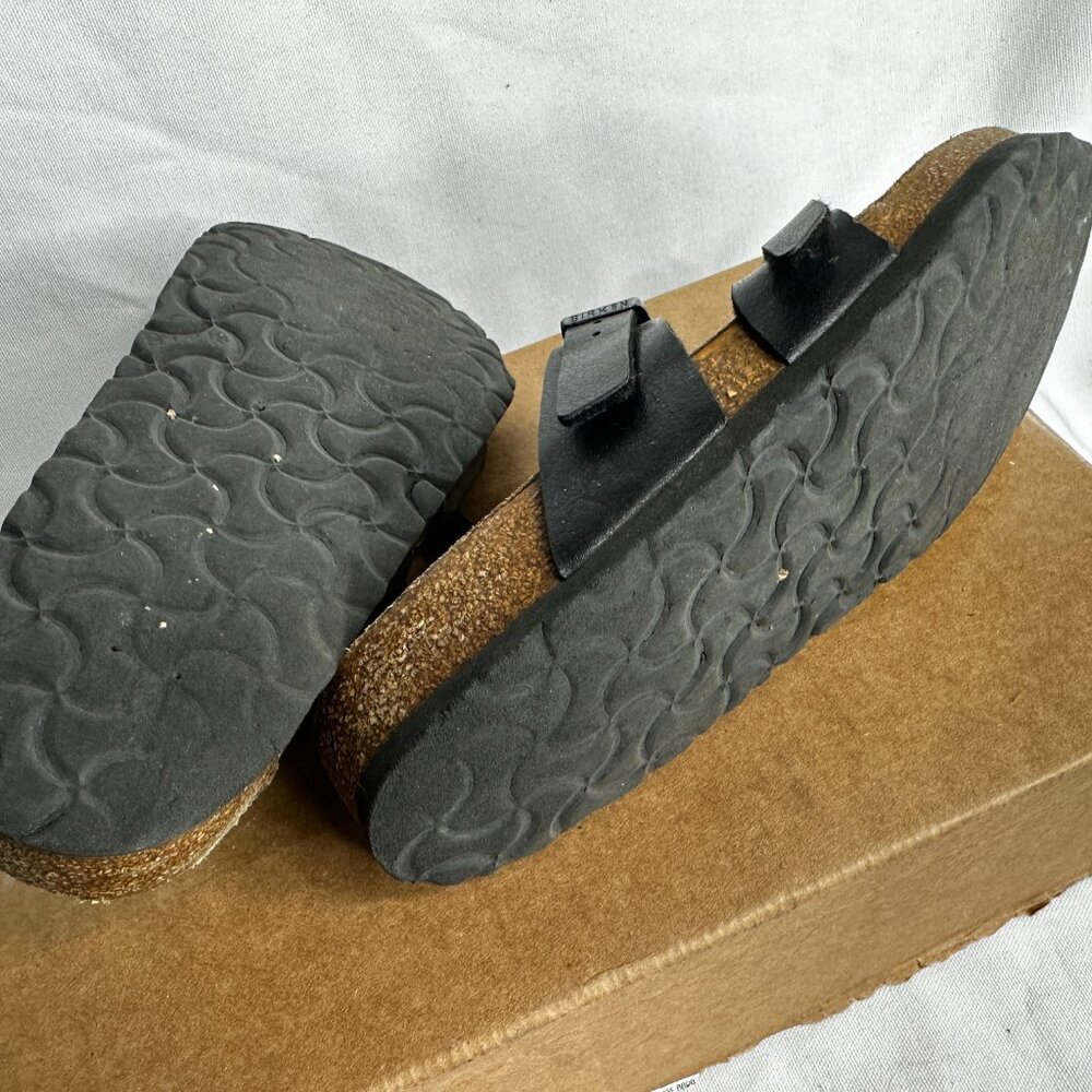 Birkenstock Black Leather Two-Strap Sandals - Picture 9 of 10